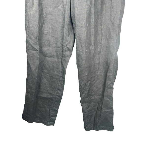 J. Jill M Black Linen Pants Lagenlook Minimalist Pull On Wide Straight Leg Beach - Picture 3 of 9